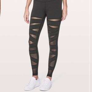 Black Mesh Panel Leggings